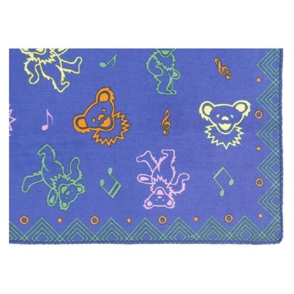 New Blue Music Dancing Bears Grateful Dead Bandana Deadhead Headband Mask NWT - Picture 2 of 4